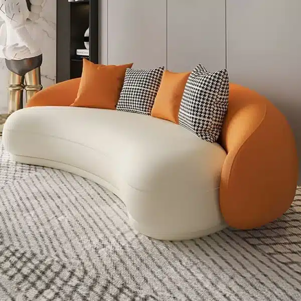 A Curved Love Seat Sofa in Dubai