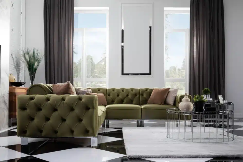 A corner sofa installed in A modern living room